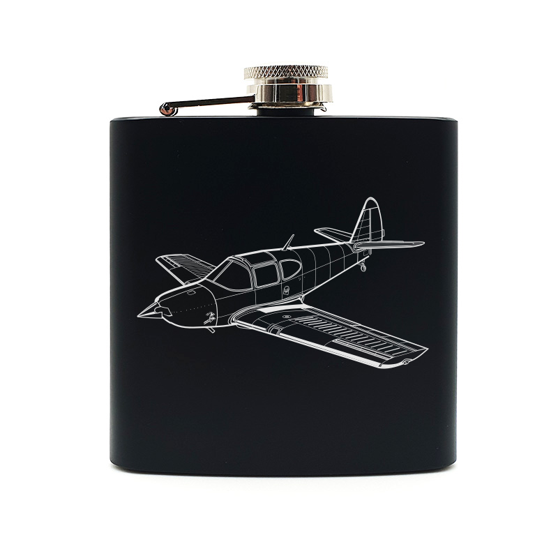 Globe swift aircraft hip flask – digital engraving mockup / engraving preview