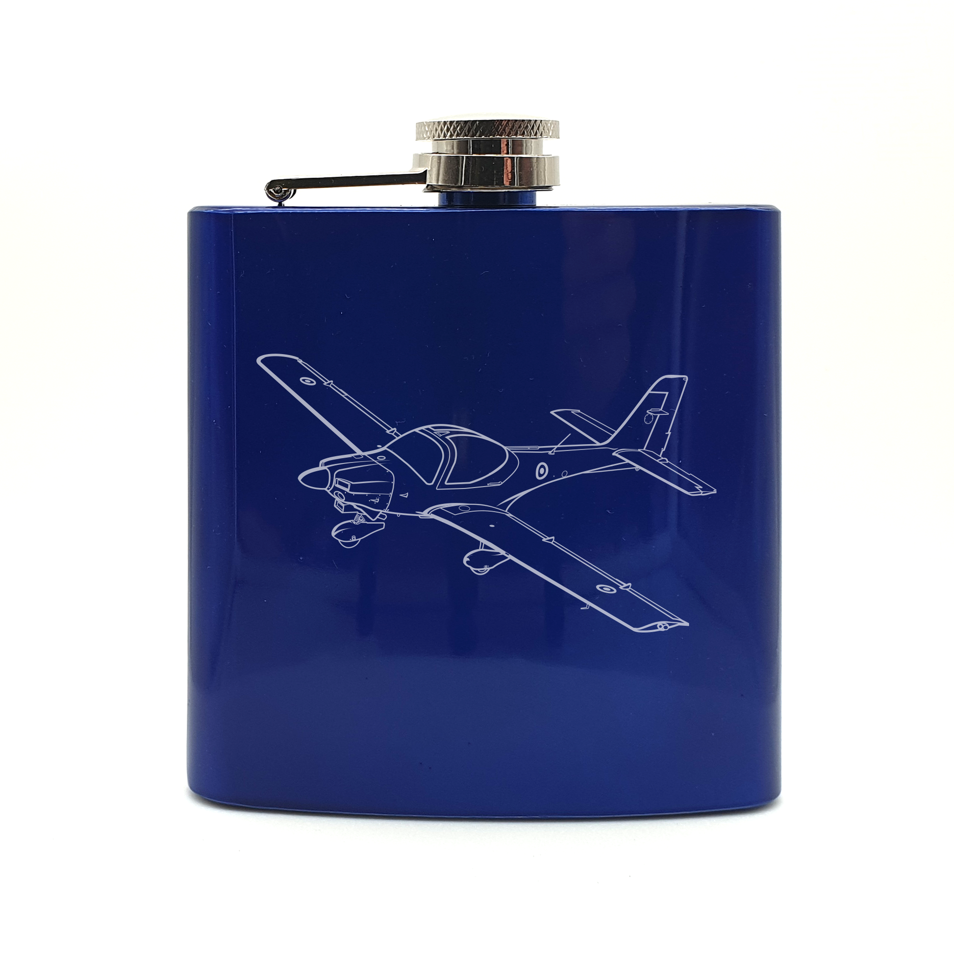 Grob T1 Tutor Aircraft hip flask – digital engraving mockup / engraving preview