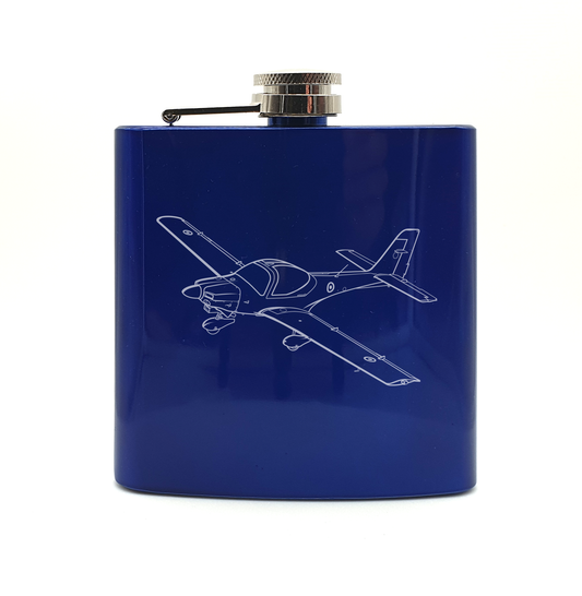 Grob T1 Tutor Aircraft hip flask – digital engraving mockup / engraving preview
