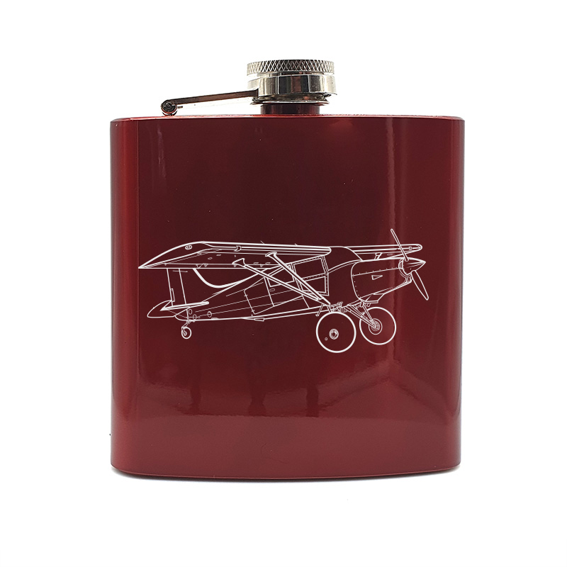 Maule STOL aircraft hip flask – digital engraving mockup / engraving preview