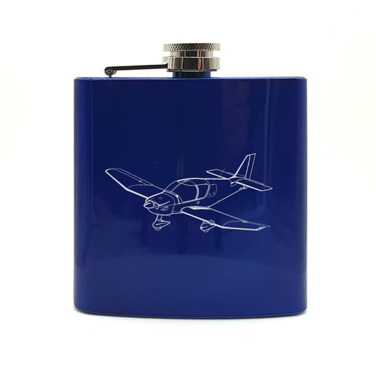 Robin Dr400 aircraft hip flask – digital engraving mockup / engraving preview