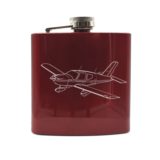 Socata TB9 aircraft hip flask – digital engraving mockup / engraving preview