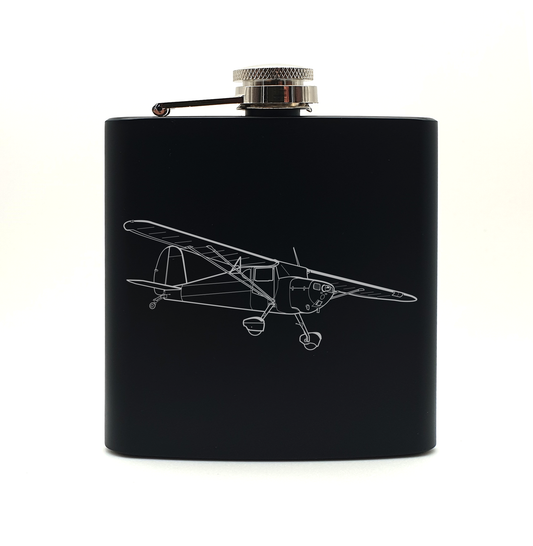 cessna 120 aircraft hip flask – digital engraving mockup / engraving preview
