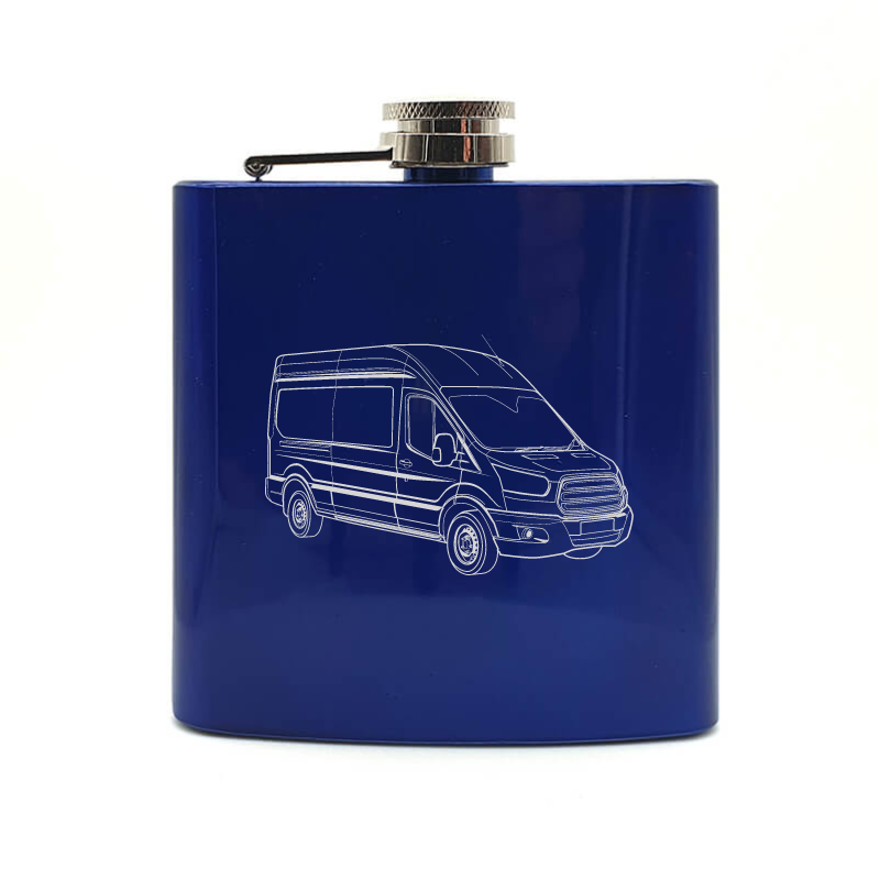 Transit Van hip flask – digital engraving mockup / engraving preview