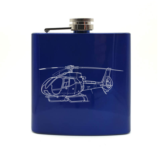 Eurocopter Ec130 helicopter hip flask – digital engraving mockup / engraving preview