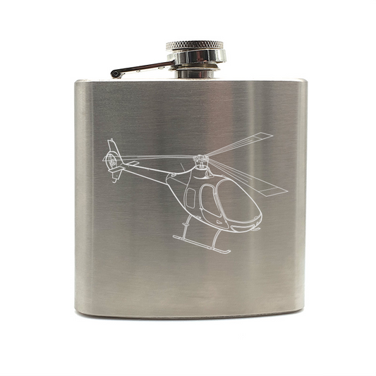 Guimball Helicopter hip flask – digital engraving mockup / engraving preview