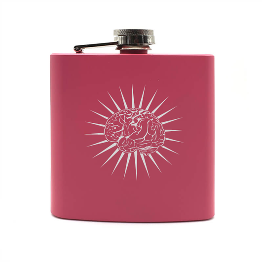 brain starburst hip flask – digital engraving mockup / engraving preview