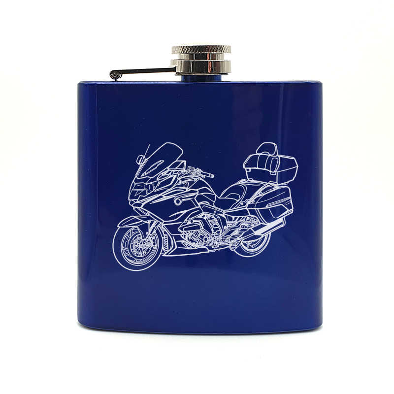 K1600GT Motorcycle hip flask – digital engraving mockup / engraving preview