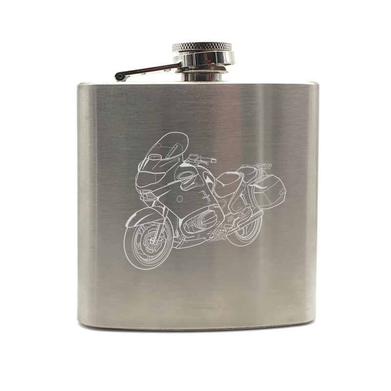 R1150 motorcycle hip flask – digital engraving mockup / engraving preview
