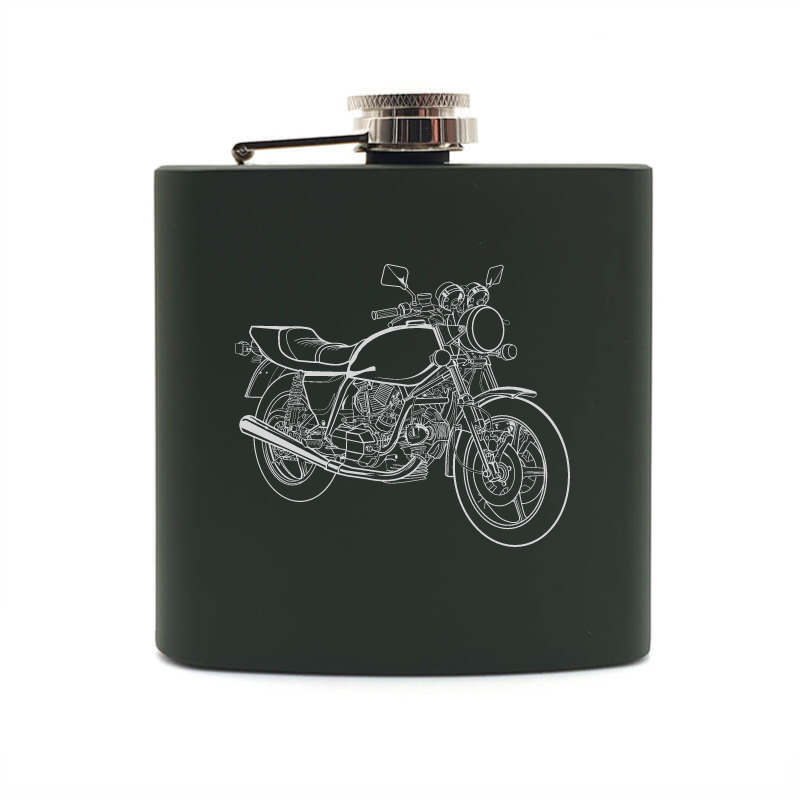 900SD motorcycle hip flask – digital engraving mockup / engraving preview