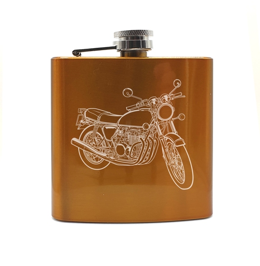 CB550 motorcycle hip flask – digital engraving mockup / engraving preview