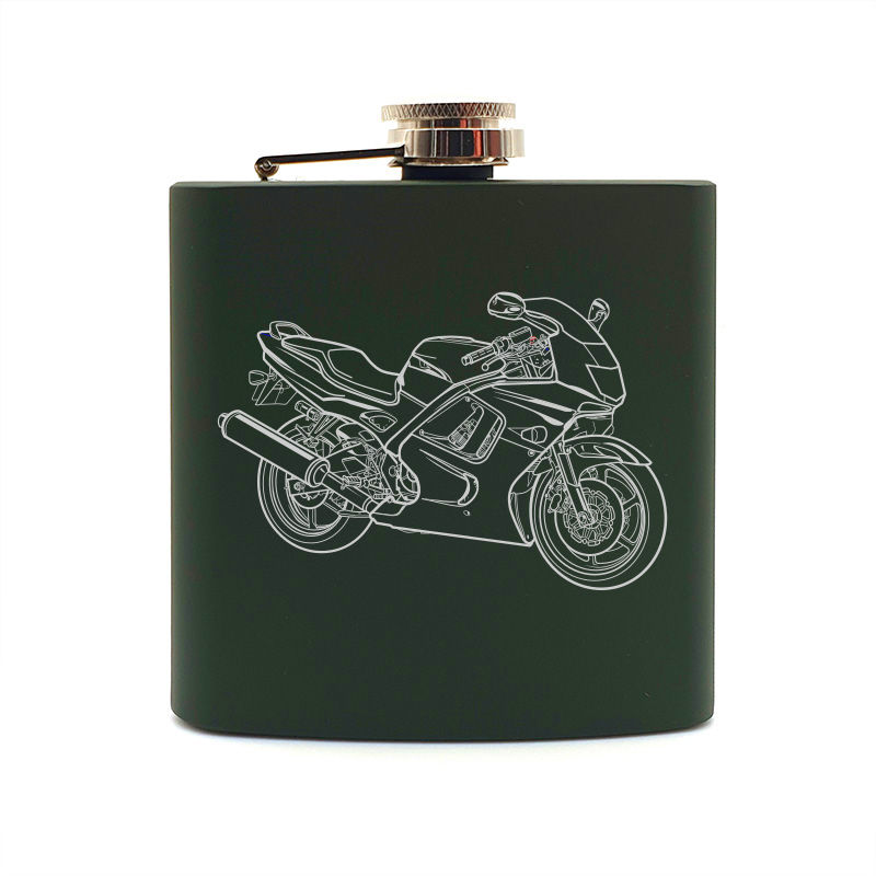 CBR600RR Motorcycle hip flask – digital engraving mockup / engraving preview