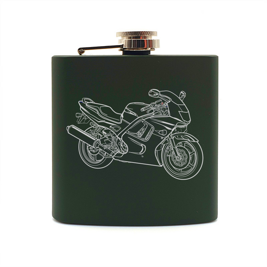CBR600RR Motorcycle hip flask – digital engraving mockup / engraving preview