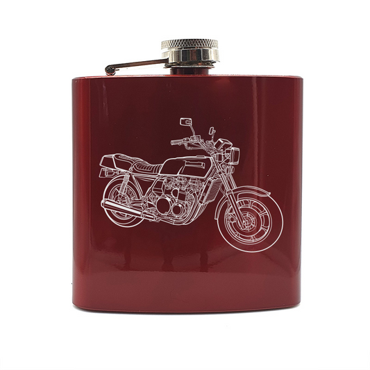 Kaw KZ1300 hip flask – digital engraving mockup / engraving preview