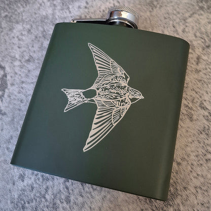 House Martin Bird Hip Flask