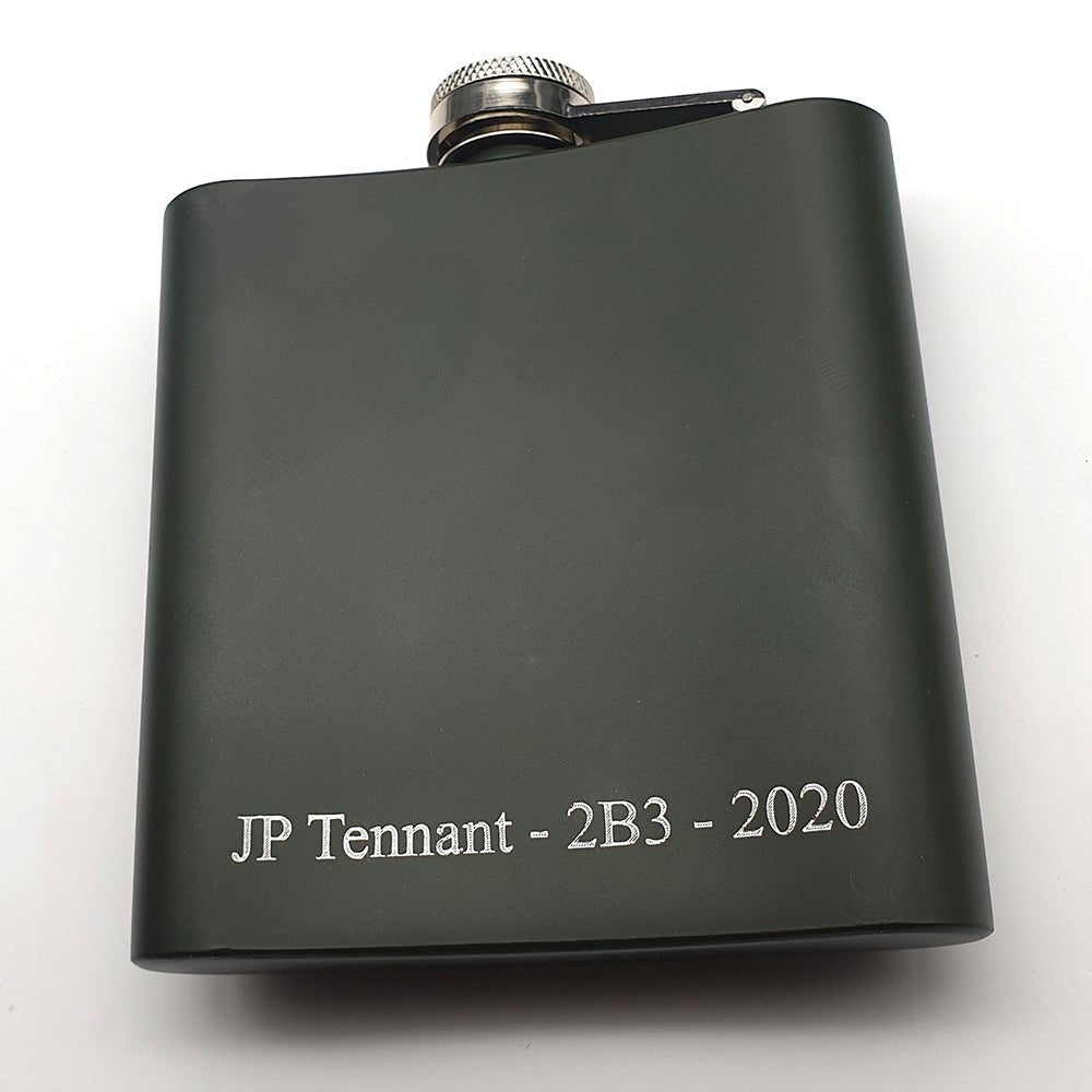 Personalised Green 6oz Hip Flask | Giftware Engraved