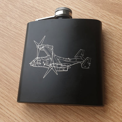 V22 Osprey Aircraft Steel Hip Flask | Giftware Engraved