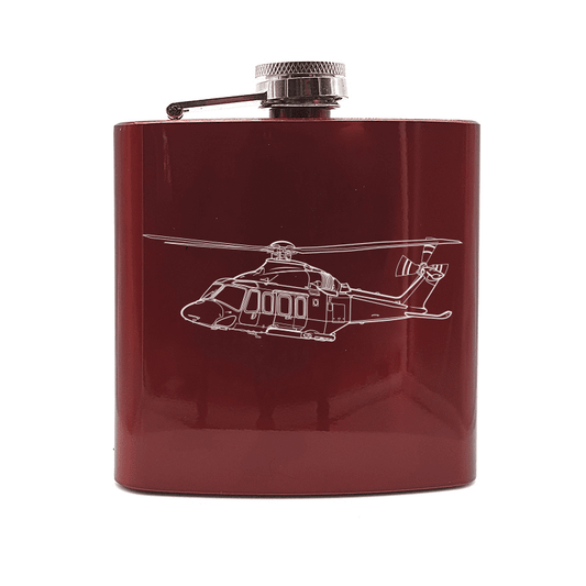 AgustaWestland AW139 Helicopter Steel Hip Flask | Giftware Engraved
