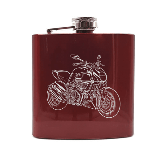 DUC Diavel Motorcycle Steel Hip Flask | Giftware Engraved