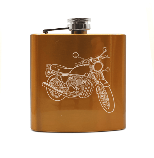 HON CB550 Motorcycle Steel Hip Flask | Giftware Engraved