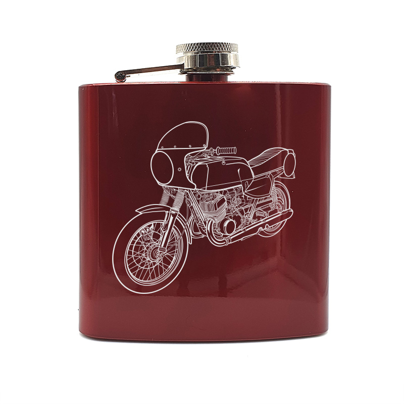 SUZ GT500 Motorcycle Steel Hip Flask