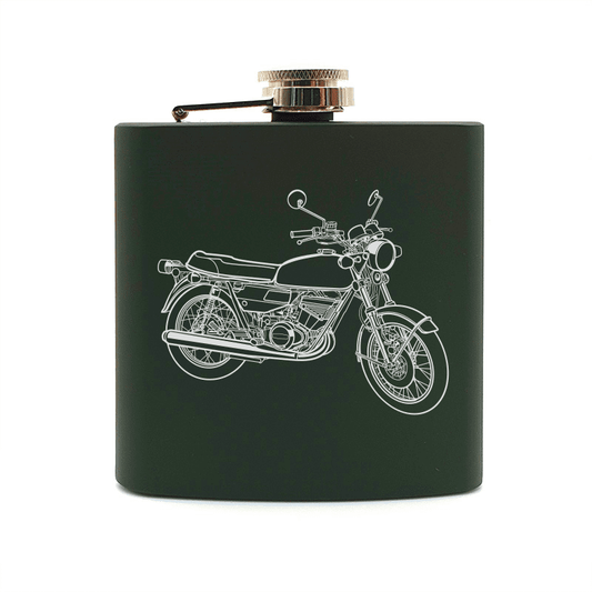 SUZ GT250 Motorcycle Steel Hip Flask | Giftware Engraved