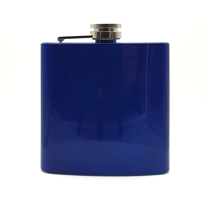 Blue 6oz Hip Flask with Artwork