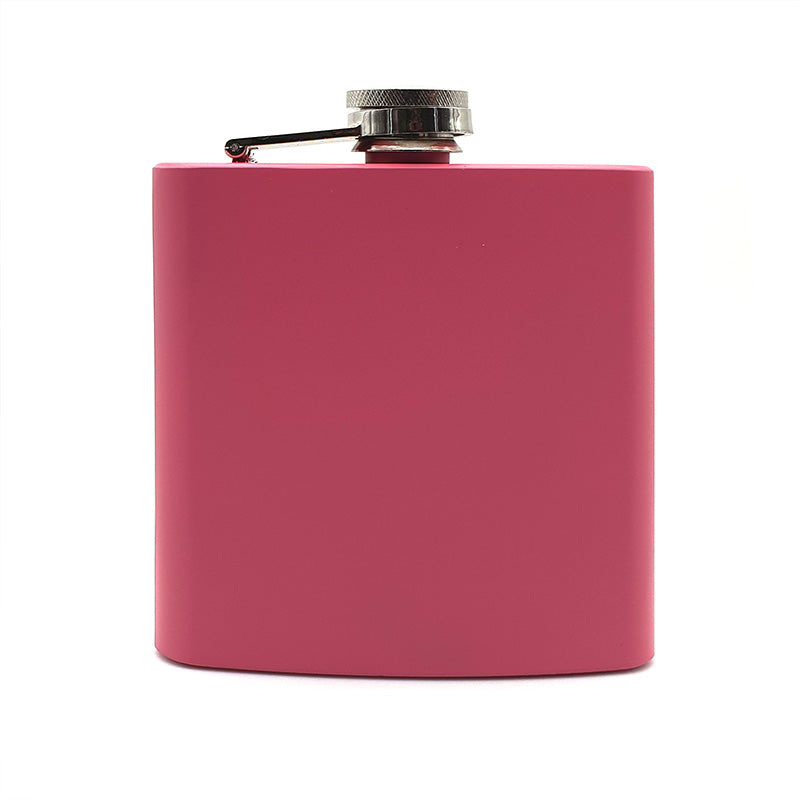 Pink Coated Hip Flask