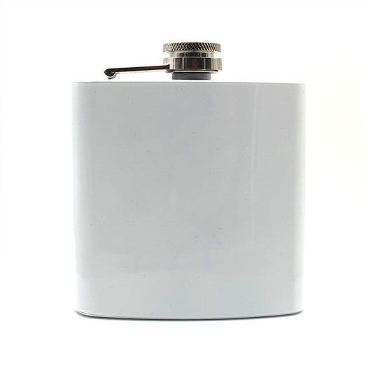 Personalised White 6oz Hip Flask | Giftware Engraved
