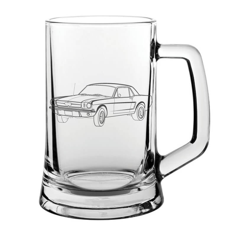 Fd Mustang Coupe Car Glass Tankard – digital engraving mockup / engraving