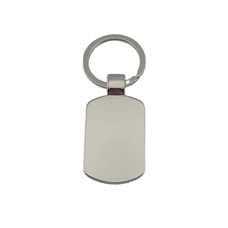 Dogtag Chrome Keyring on White Background