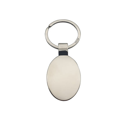 Oval Chrome Keyring on White Background