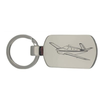 Beechcraft Bonanza Dog Tag Keyring | Giftware Engraved