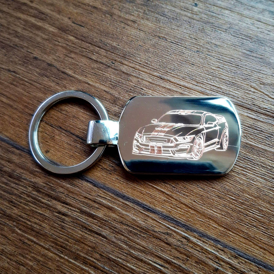 Fd Shelby Engraved on Dogtag Keyring | Giftware Engraved