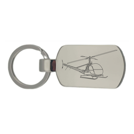 Hiller OH-23 Raven Helicopter Dogtag Keyring | Giftware Engraved