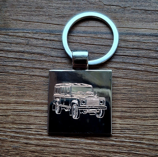 Land Rover Square Keyring | Giftware Engraved