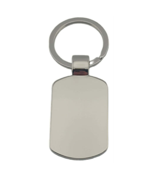 Personalised Dog Tag Silver Plated Keyring