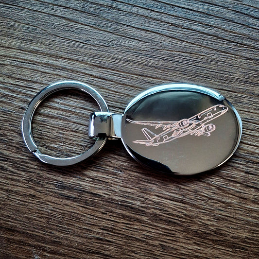 Airbus A350 Aircraft Oval Keyring | Giftware Engraved