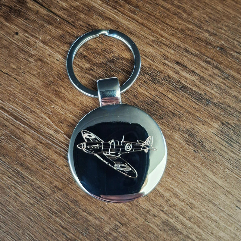 Spitfire Engraved on Round Keyring | Giftware Engraved