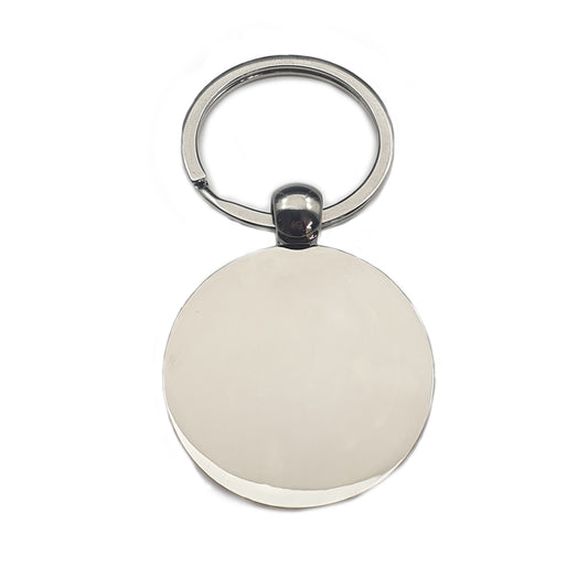 Personalised Silver Plated Round Keyring | Giftware Engraved