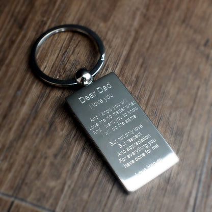 Personalised Rectangular Silver Plated Keyring | Giftware Engraved