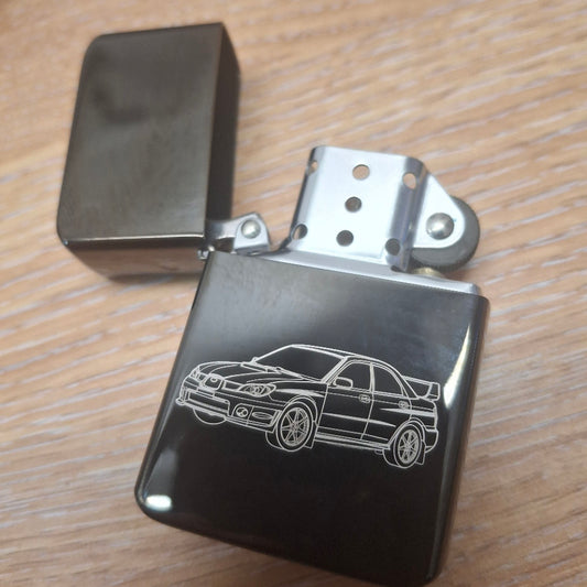 WSX Impreza Car engraved on pen black ice lighter