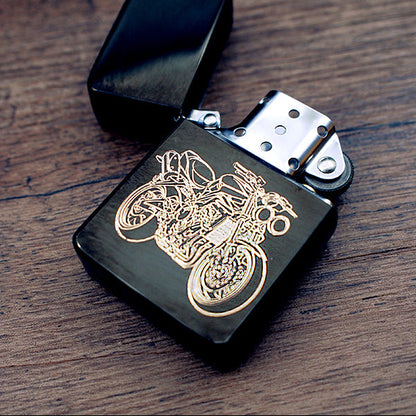 Street Triple Motorcycle deisgn engraved on Black lighter