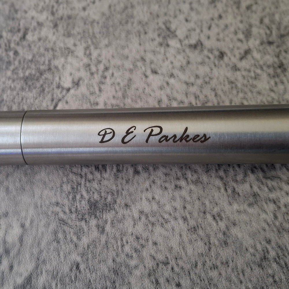 Silver Cigar tube with 'D E Parkes' engraving