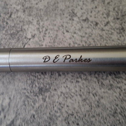 Silver Cigar tube with 'D E Parkes' engraving