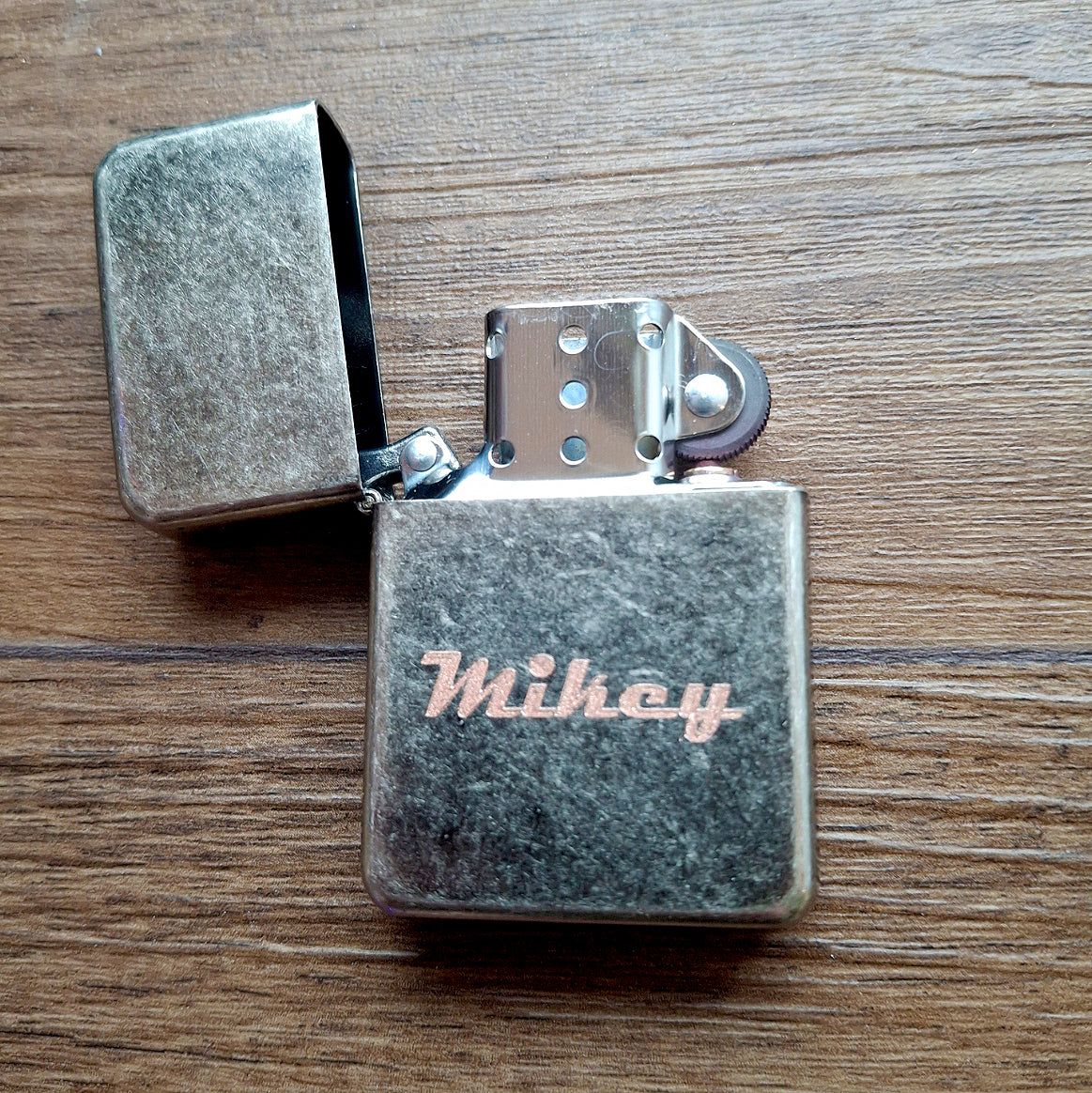 Personalised Vintage Silver Lighter engraved with Nickname | Giftware Engraved