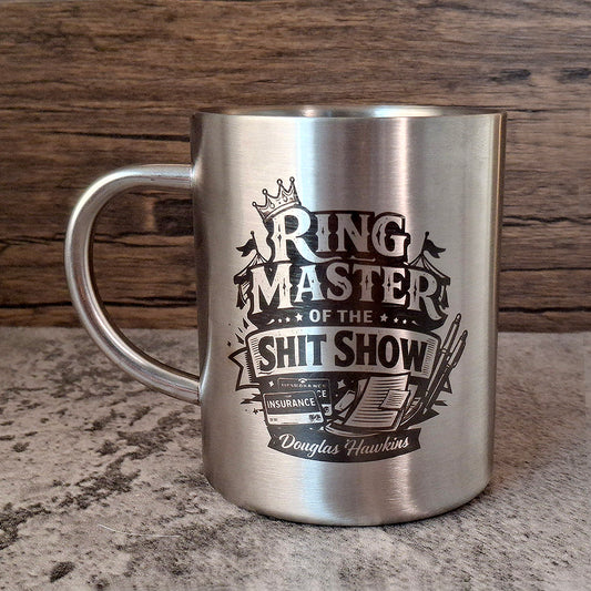 Personalised Steel Camping Mug - 400ml - Choose Colour