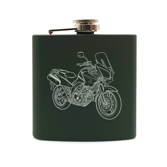 SUZ V-Strom 650 Motorcycle Motorcycle Steel Hip Flask | Giftware Engraved