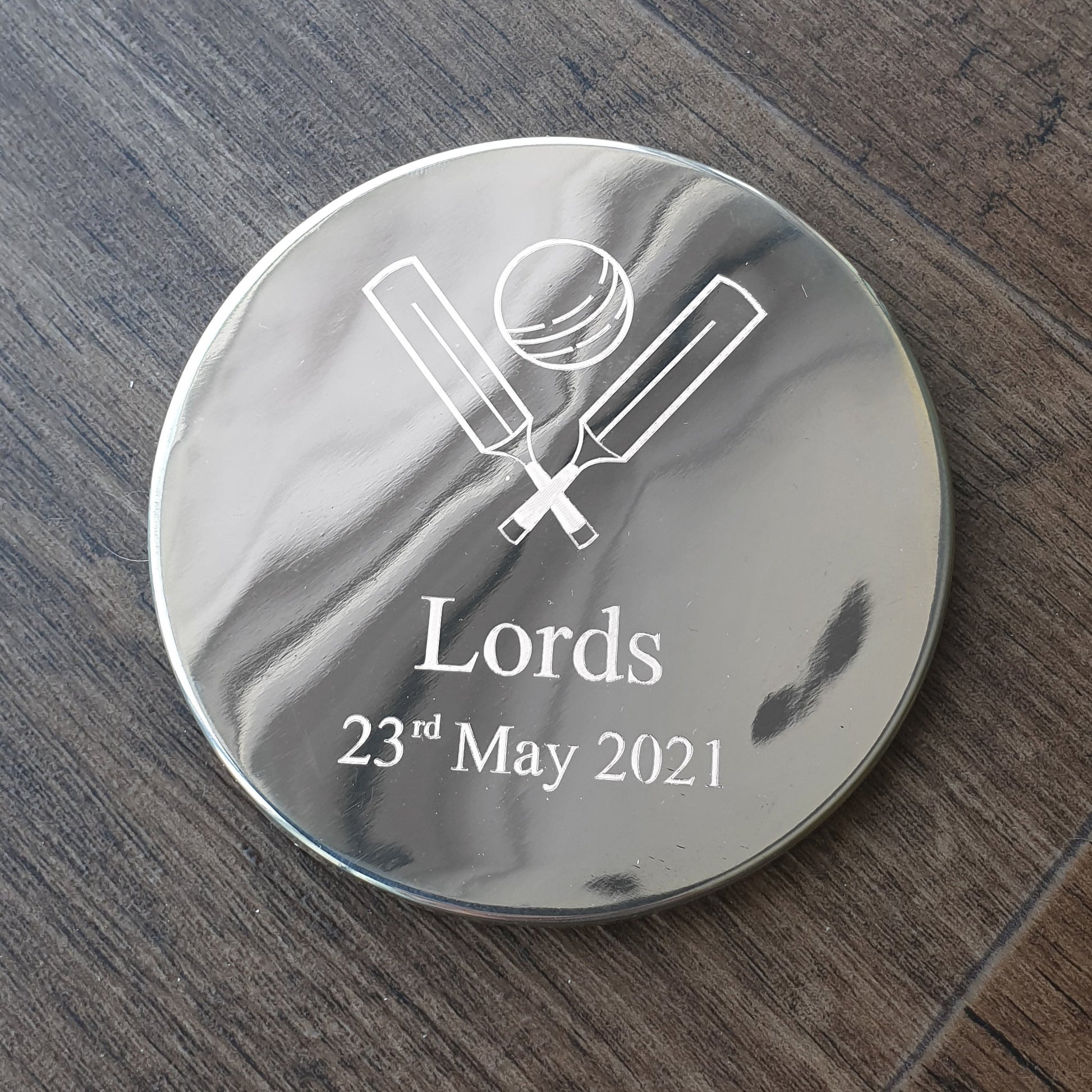 Personalised Round Handmade Pewter Coaster - 90 x 90mm | Giftware Engraved