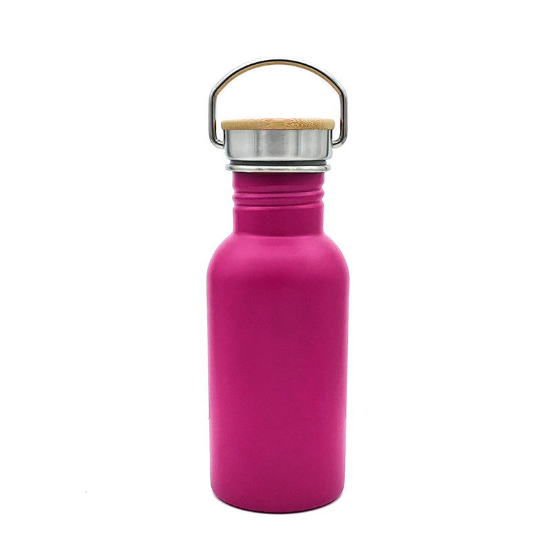 Personalised Pink Travel Bottle with Bamboo Lid and Handle  - 500ml | Giftware Engraved